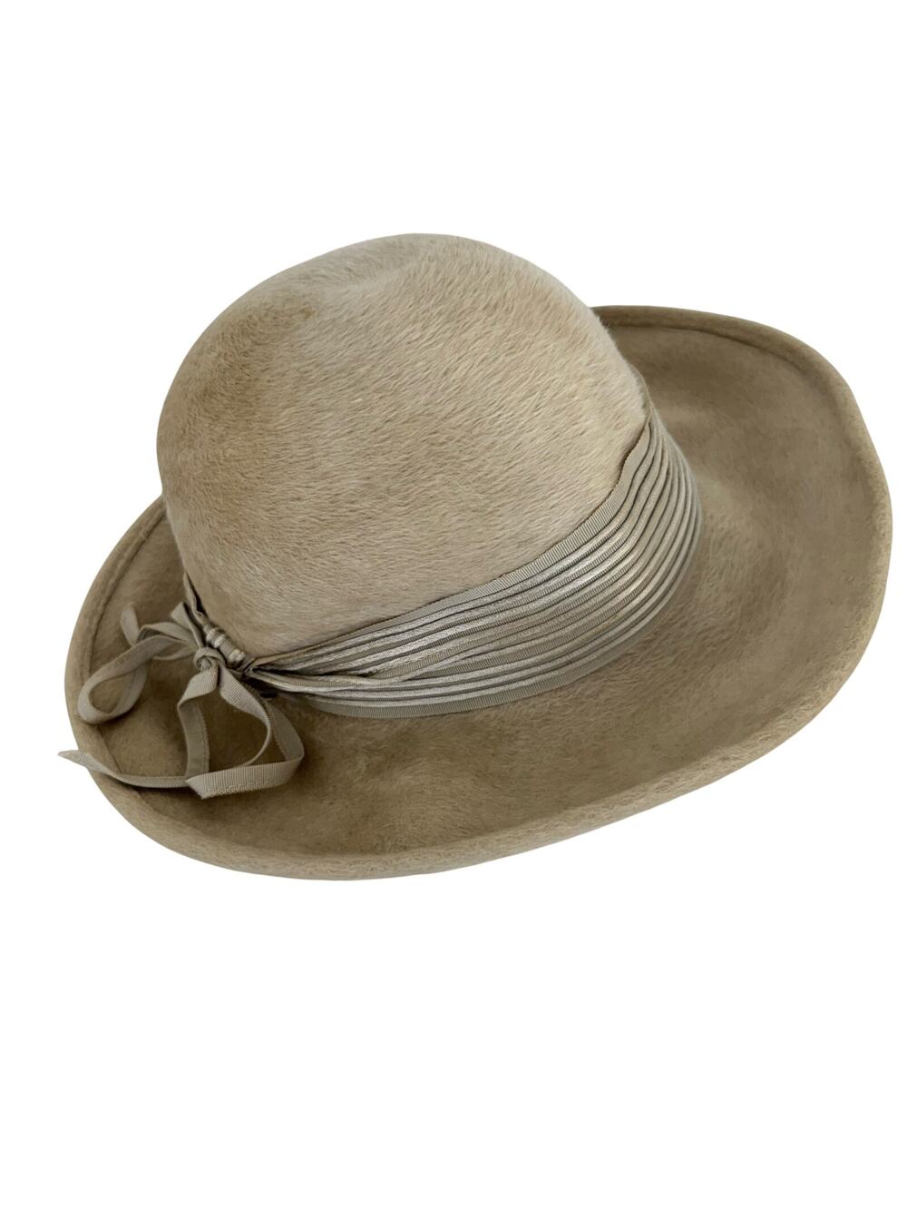 Vintage Trevi by Winner Hat Handmade Tan with Grosgrain Ribbon